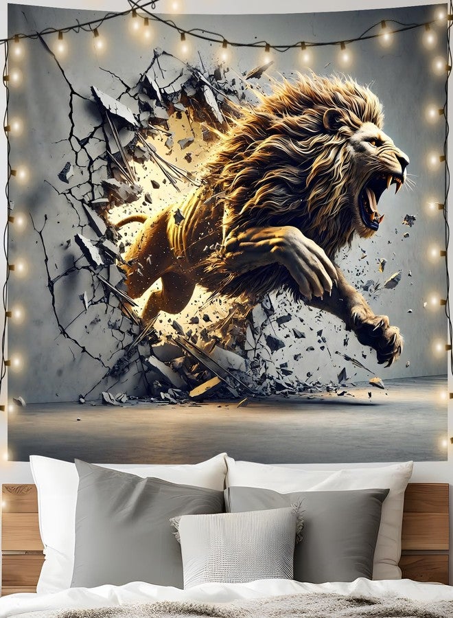 AOHMPT 3D Tapestry, 59"x51" Animal Print Poster, Lion Tapestry,Wall Art Painting for Bedroom and Living Room 59"x51" - Image 3